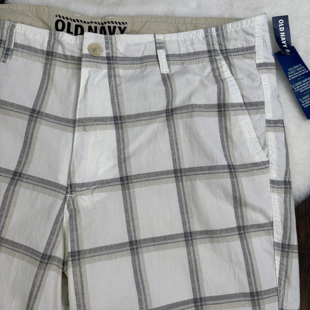 Old Navy Hybrid Shorts 40 Plaid Swim to Street Quick-Dry Board Shorts Men's NWT - Picture 2 of 12